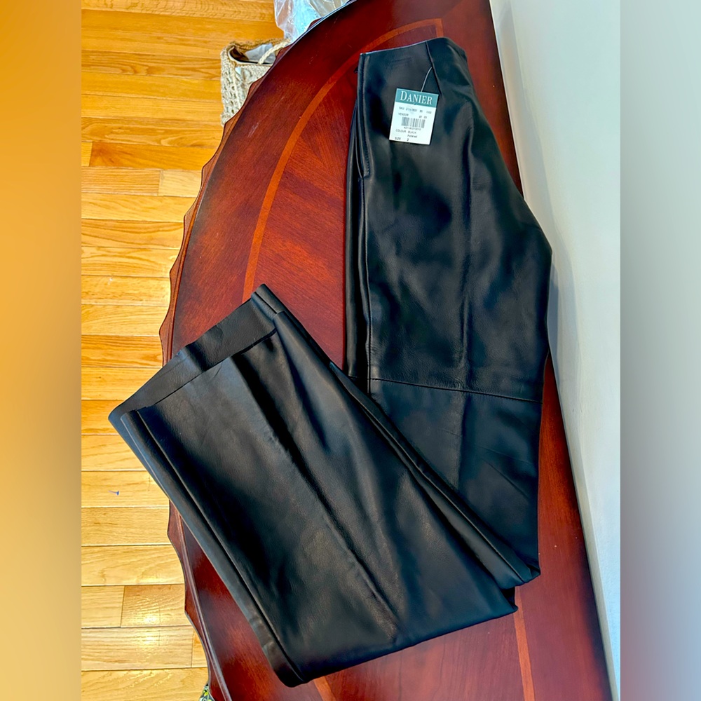 NWT Danier Black Leather Pants.